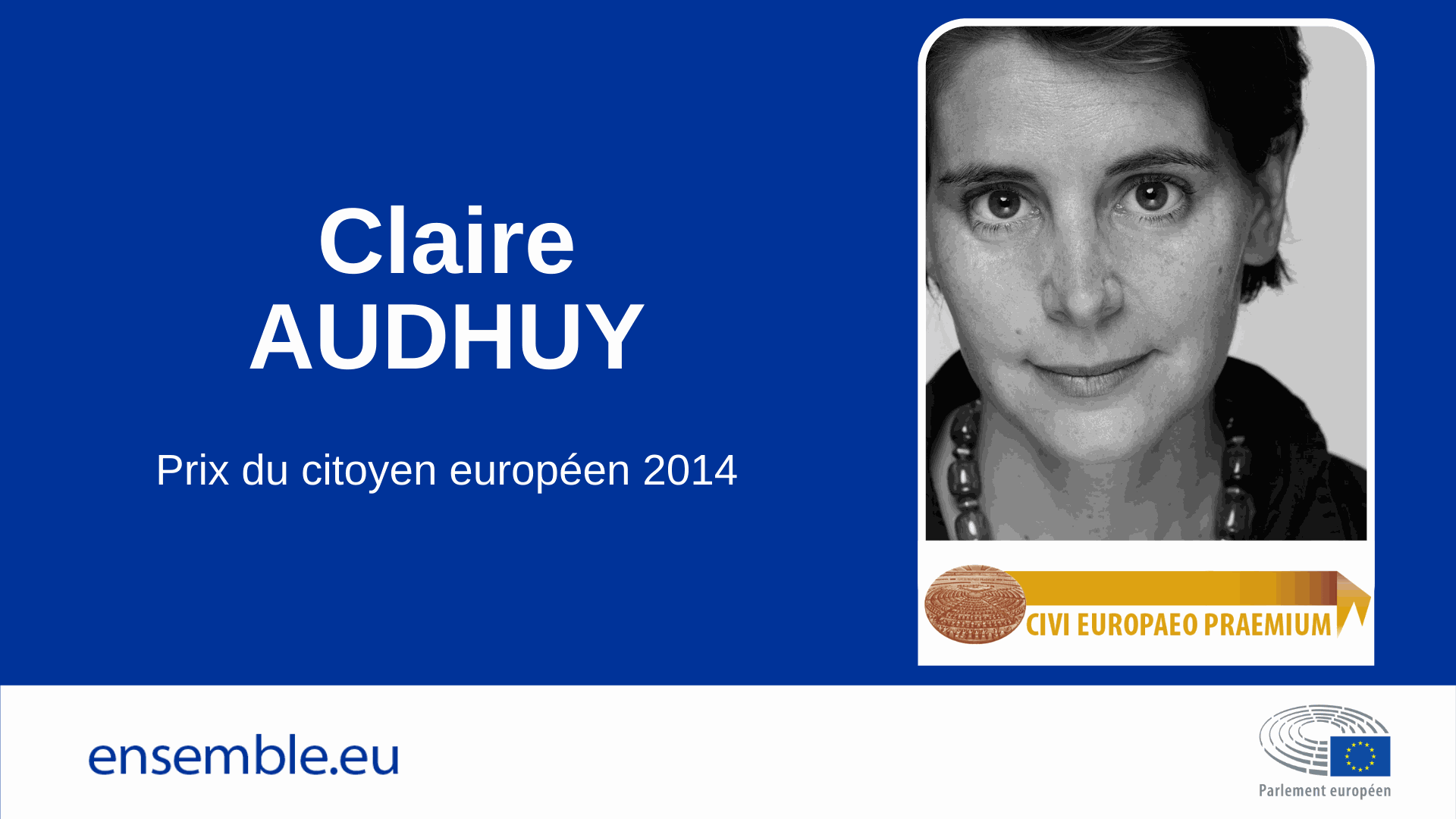 Claire Audhuy: prix du citoyen européen 2014